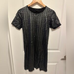 Theory women’s small knit black & metallic dress.